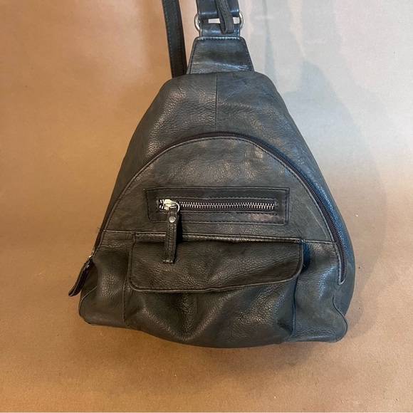 Great American Leather Works Dark Green Retro Vintage Sling Y2K Purse Backpack - Picture 1 of 9